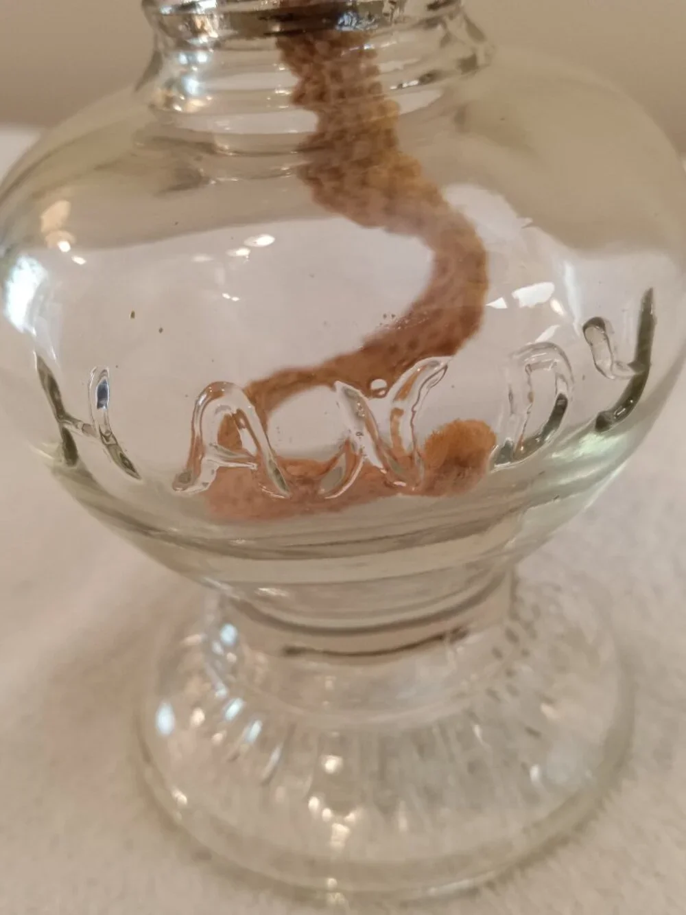 Vintage Handy Miniature Clear Glass Oil Lamp